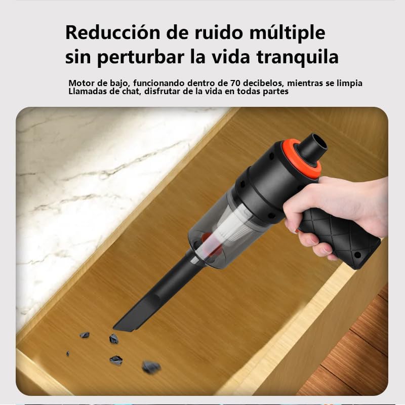 Aspiradora portátil inalámbrica para coche (recargable 30 min)