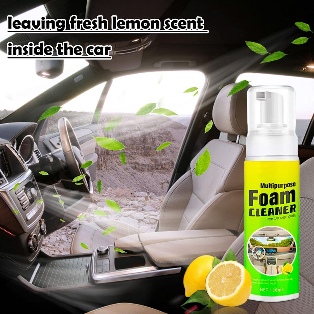 Espuma limpiadora de interiores de coche - Salpicadero de coche, asiento, moqueta, limpiador de tapicería, detalles interiores de automóviles en spray, limpiador de vinilo de cuero